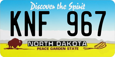 ND license plate KNF967