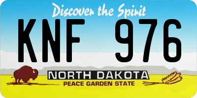 ND license plate KNF976