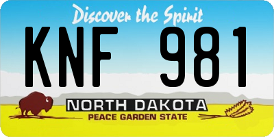 ND license plate KNF981