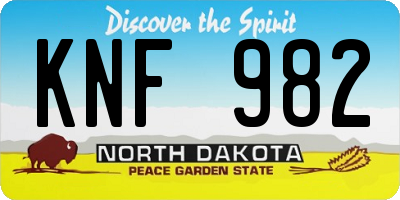 ND license plate KNF982