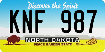 ND license plate KNF987