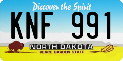 ND license plate KNF991