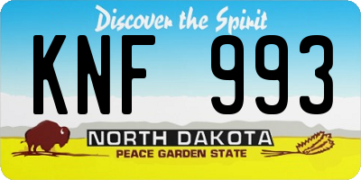 ND license plate KNF993