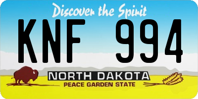 ND license plate KNF994