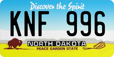 ND license plate KNF996