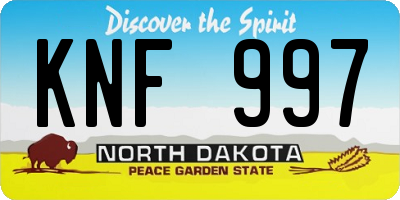 ND license plate KNF997