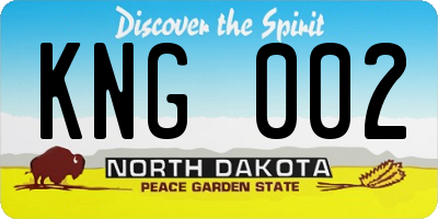 ND license plate KNG002