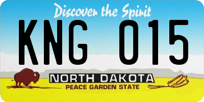 ND license plate KNG015