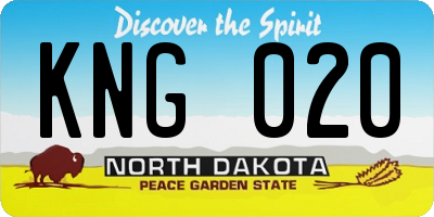 ND license plate KNG020