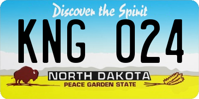 ND license plate KNG024