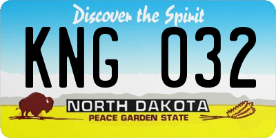ND license plate KNG032