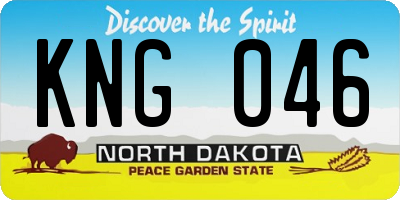 ND license plate KNG046