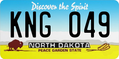 ND license plate KNG049