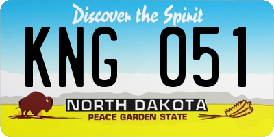 ND license plate KNG051