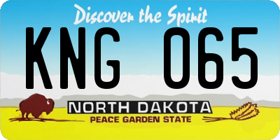ND license plate KNG065