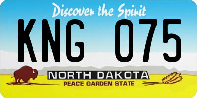 ND license plate KNG075