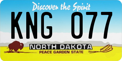 ND license plate KNG077
