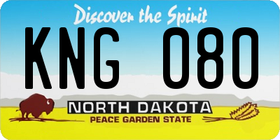 ND license plate KNG080