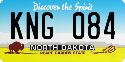 ND license plate KNG084
