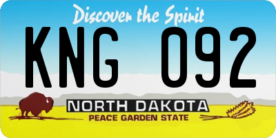 ND license plate KNG092