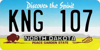 ND license plate KNG107