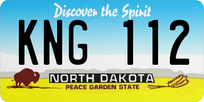 ND license plate KNG112