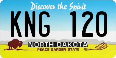 ND license plate KNG120
