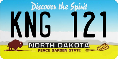 ND license plate KNG121