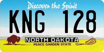 ND license plate KNG128