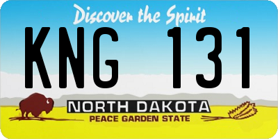 ND license plate KNG131