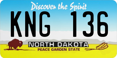 ND license plate KNG136