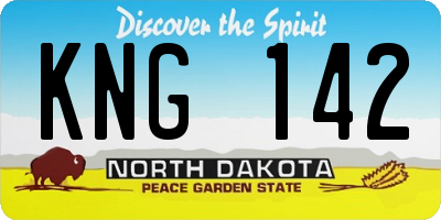 ND license plate KNG142