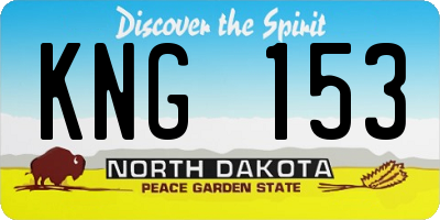ND license plate KNG153