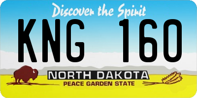 ND license plate KNG160