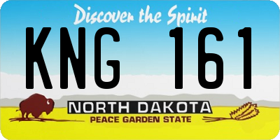 ND license plate KNG161