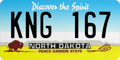 ND license plate KNG167