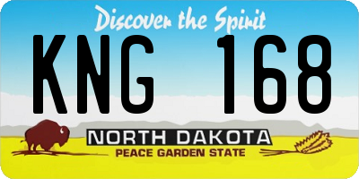 ND license plate KNG168