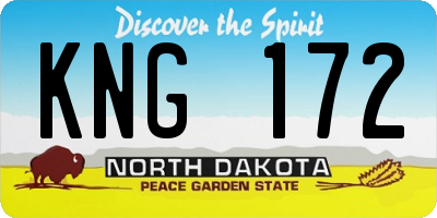 ND license plate KNG172