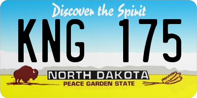 ND license plate KNG175