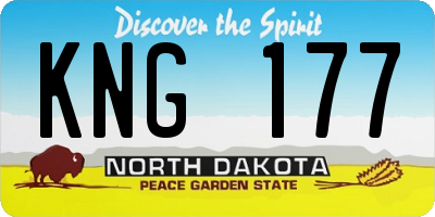 ND license plate KNG177