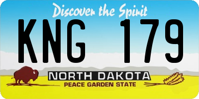 ND license plate KNG179