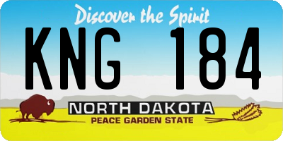 ND license plate KNG184