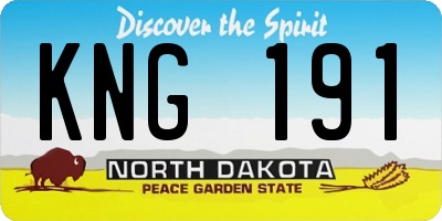 ND license plate KNG191