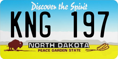 ND license plate KNG197