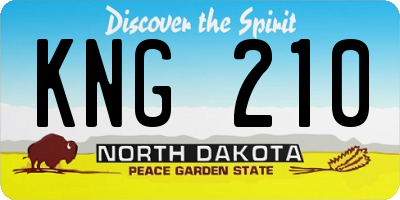 ND license plate KNG210