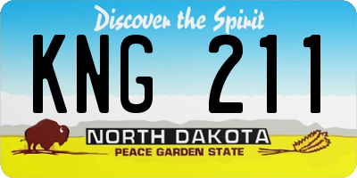 ND license plate KNG211