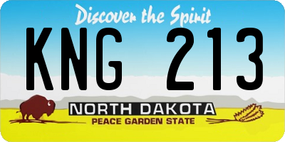 ND license plate KNG213