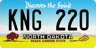 ND license plate KNG220