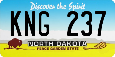 ND license plate KNG237