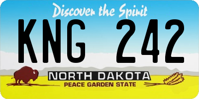 ND license plate KNG242